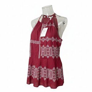 Joie Brick Red Flutter-Sleeve Top